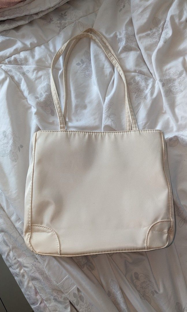 White nylon clearance tote bag
