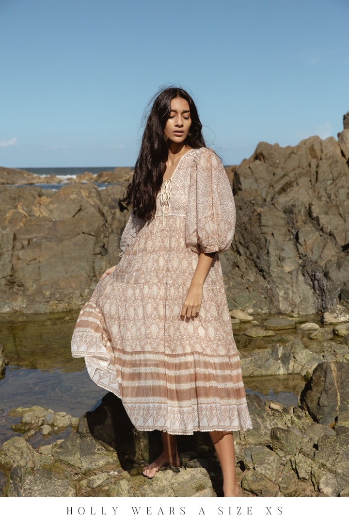 Jasmine Midi Dress - Shell