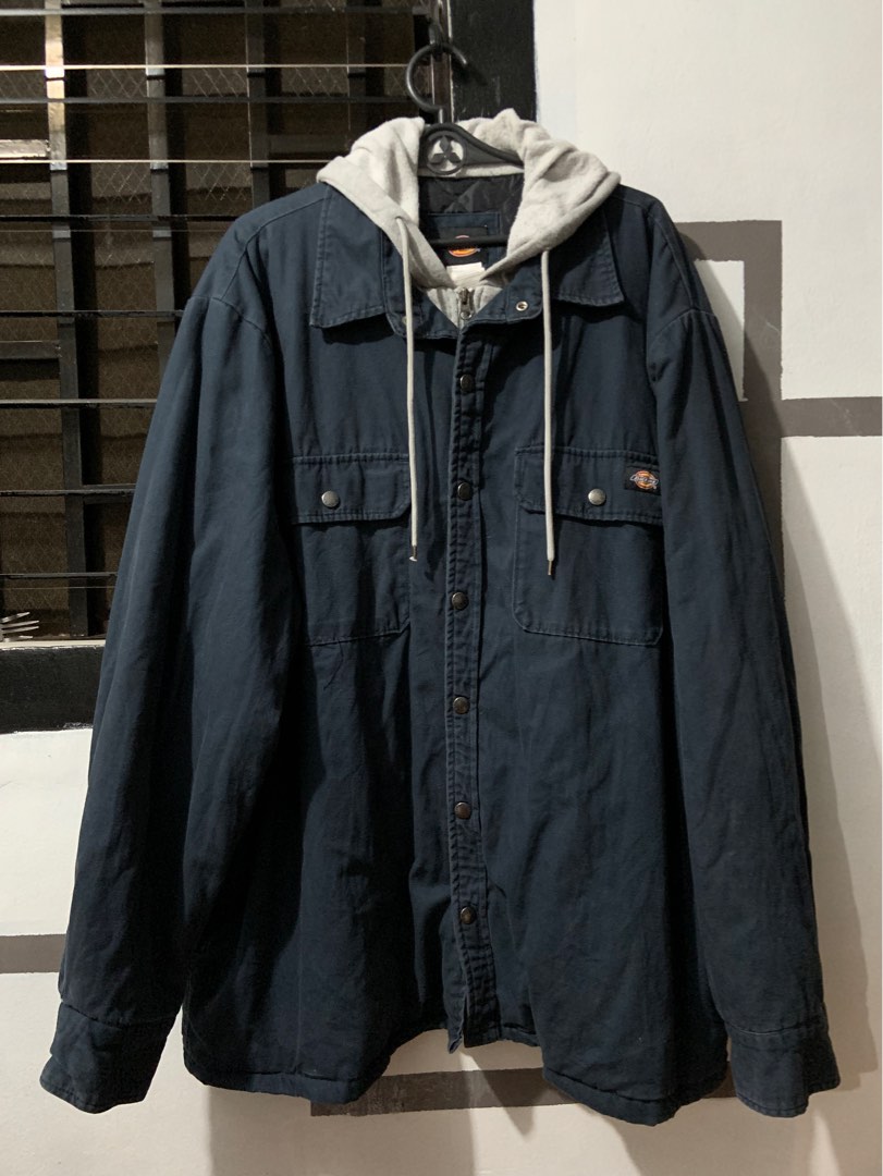Dickies relaxed fit icon hooded duck quilted shirt jacket shop
