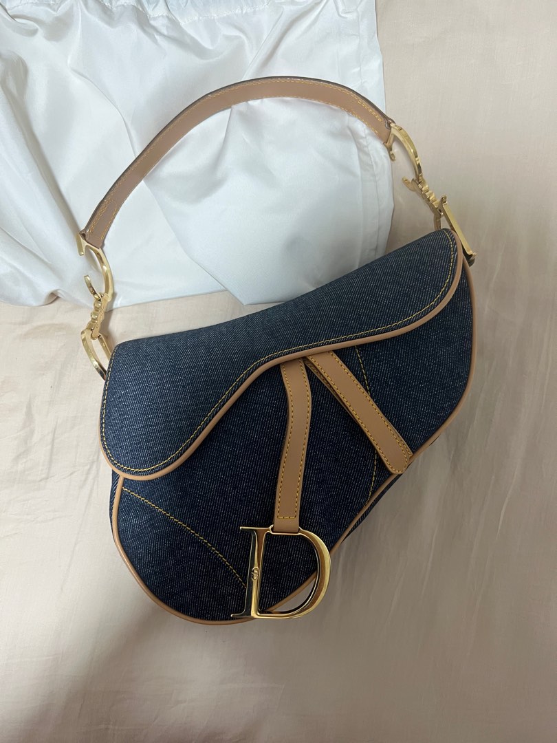 Dior Denim Saddle Bag Luxury Bags Wallets on Carousell
