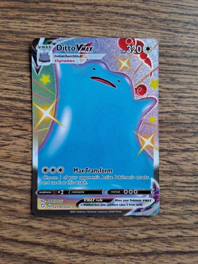 ditto vmax pokemon card Pokemon TCG - Ditto VMAX Shining Fates Full Art Holo Card 051/072