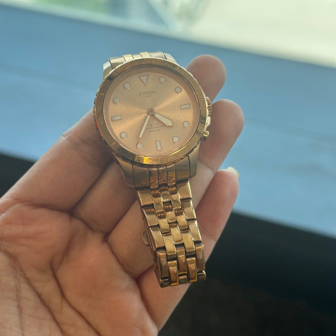 Fossil Hybrid Smartwatch FB 01 Rose Gold Tone Stainless Steel