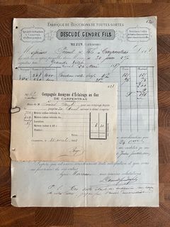 French old ephemera documents from 1887