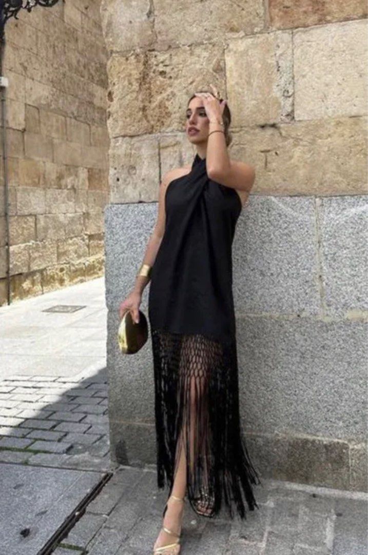 knee length dresses for ladies Small Fringe Dress main image 1