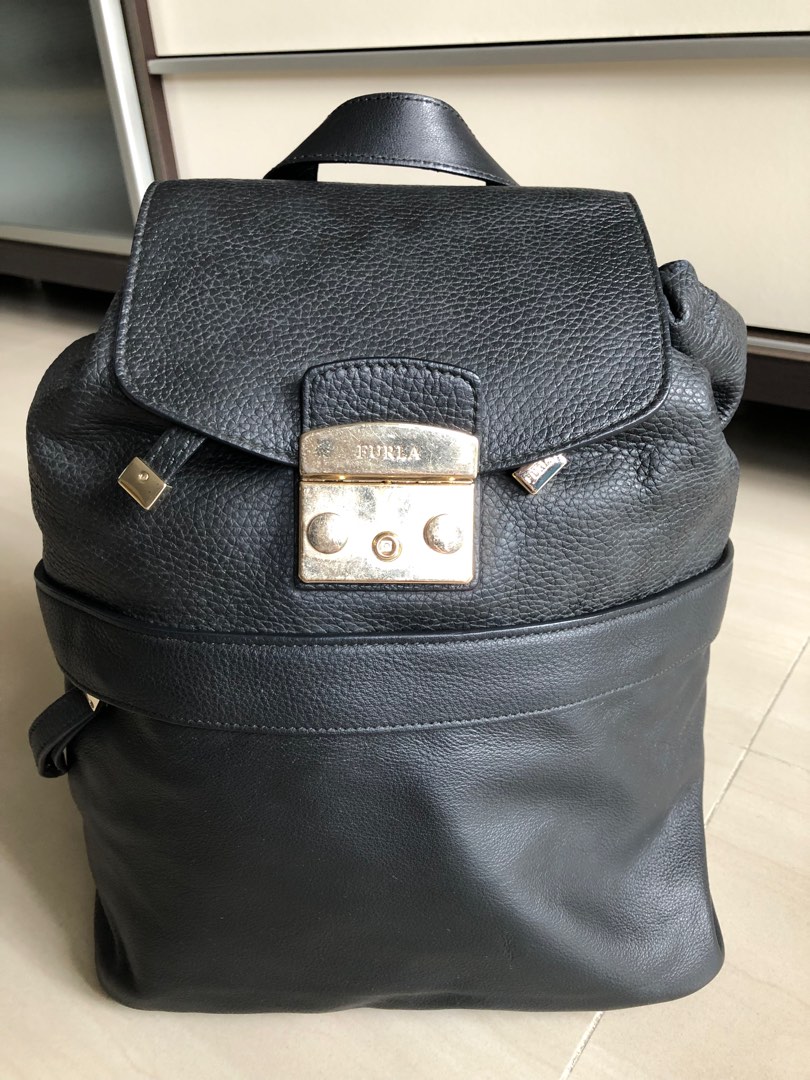 Furla leather clearance backpack