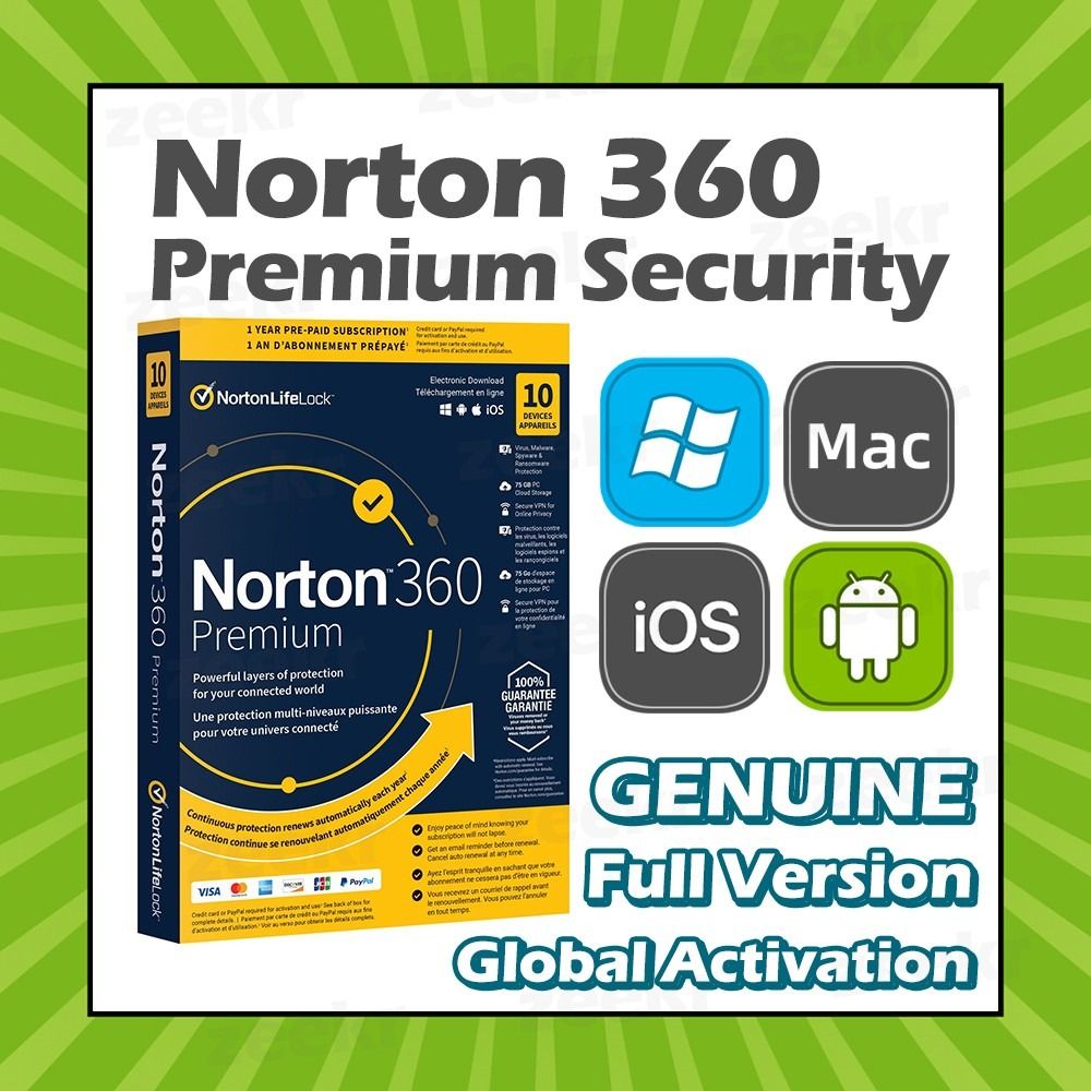 Genuine] Norton 360 Premium 2023 PC Antivirus Security Software.