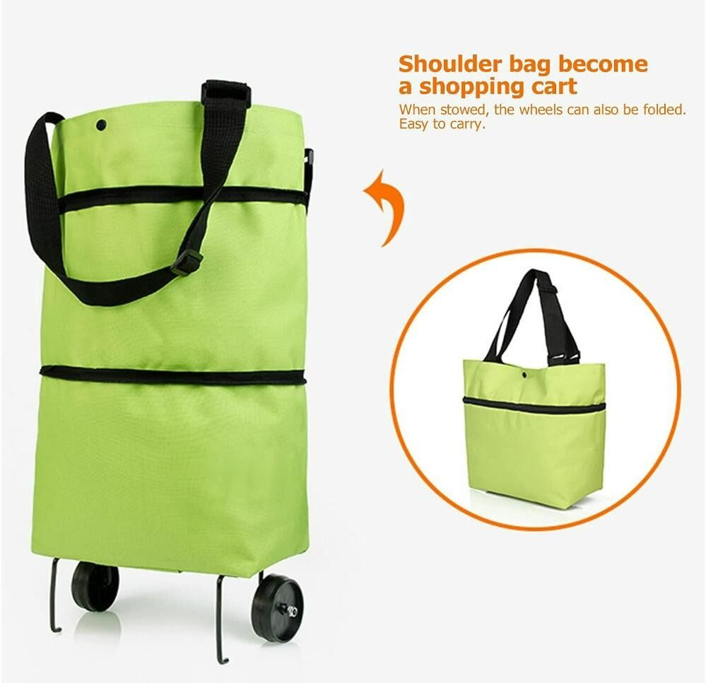 Collapsible shopping bag with wheels best sale