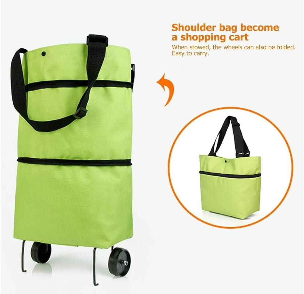 Collapsible Trolley Bags Folding Shopping Bag with Wheels Foldable Shopping  Cart Reusable Shopping Bags Grocery Bags Shopping Trolley Bag on Wheels