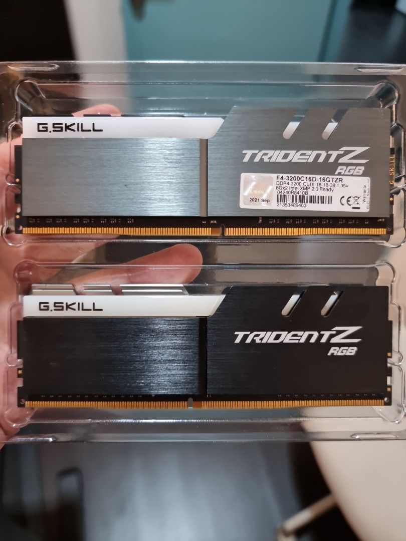 GSkill DDR4-3200 8GBx2 TridentZ RGB, Computers & Tech, Parts ...