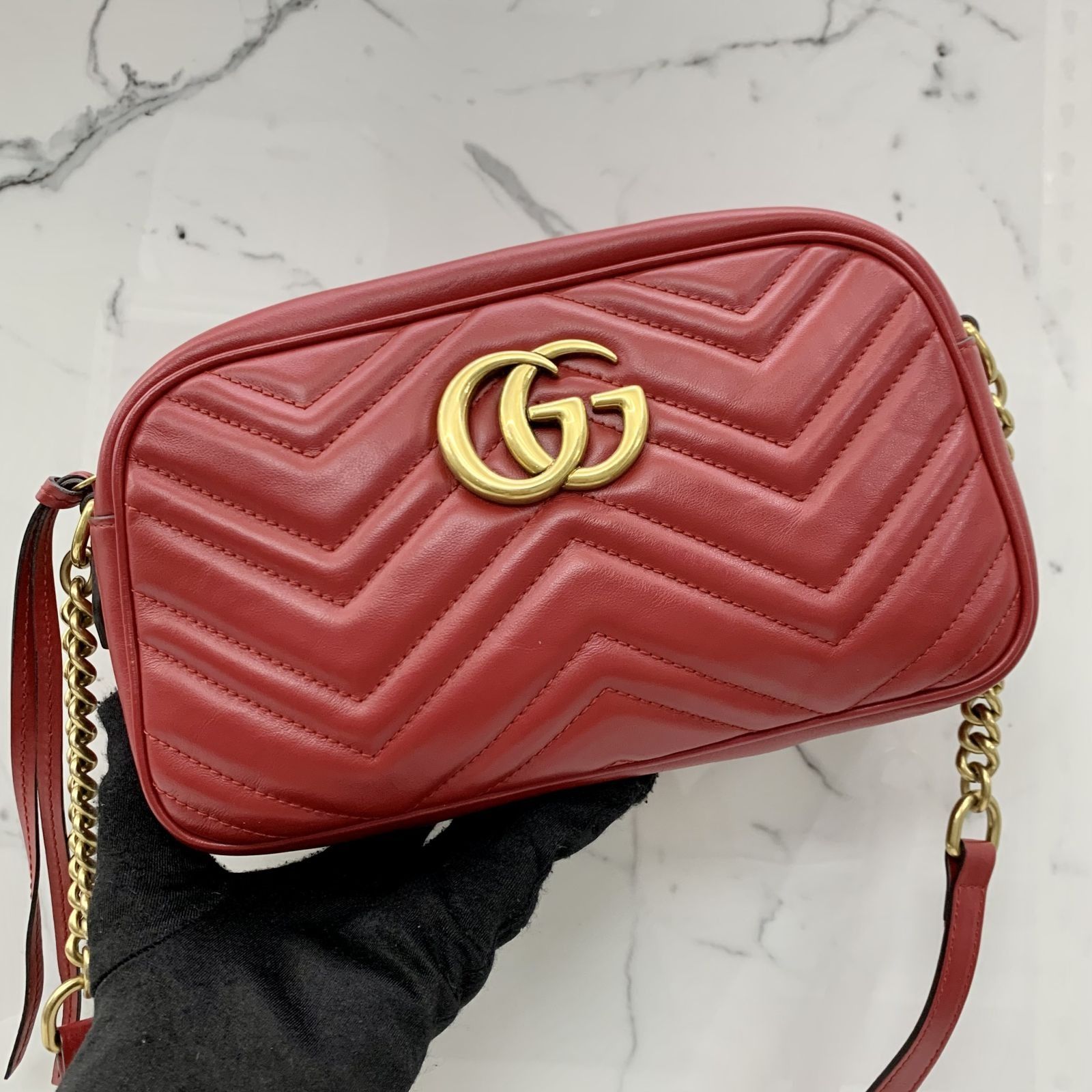 GUCCI GG MARMONT RED CROSSBODY BAG, Luxury, Bags & Wallets on Carousell