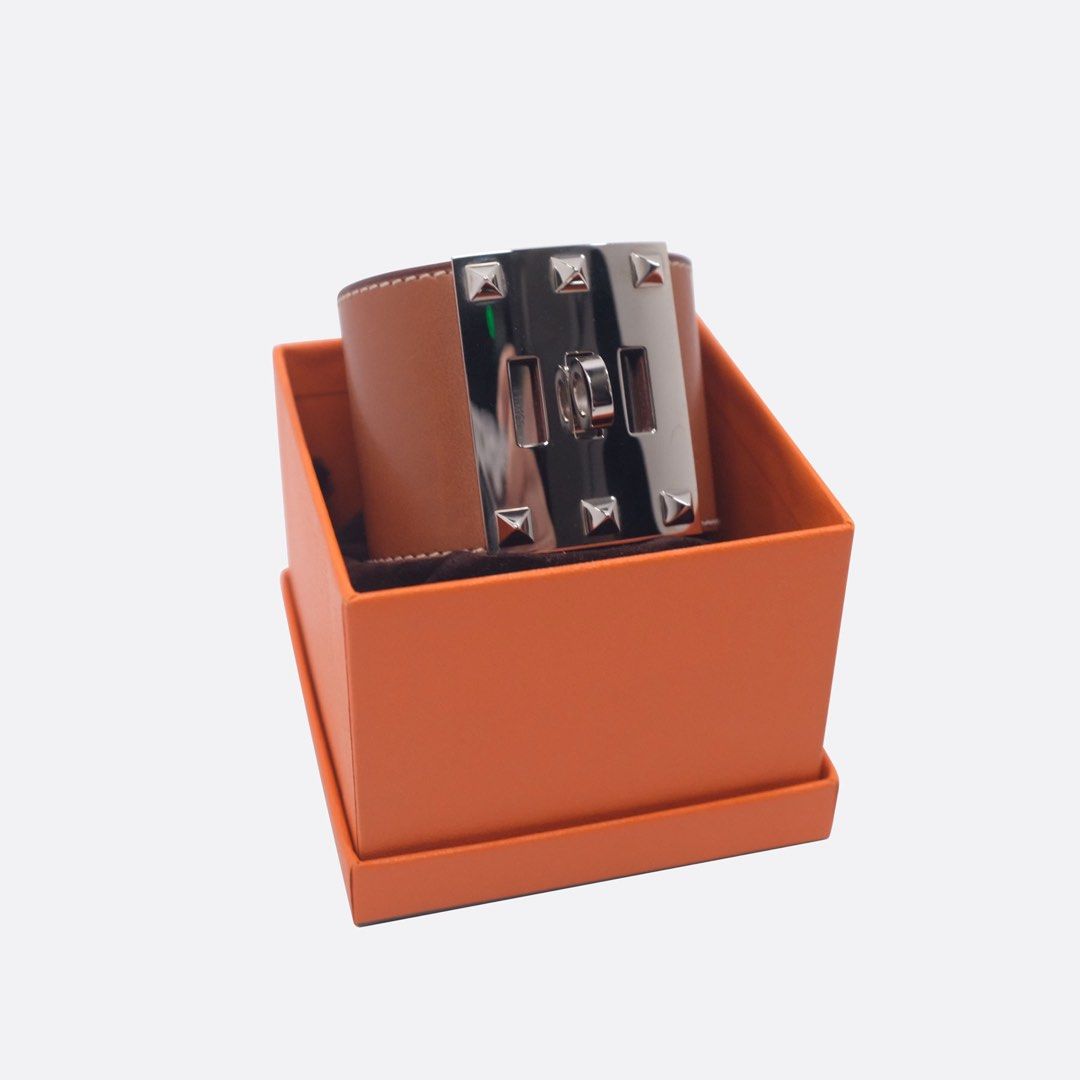 Hermès Kelly Dog Cuff Bracelet Fauve Barenia