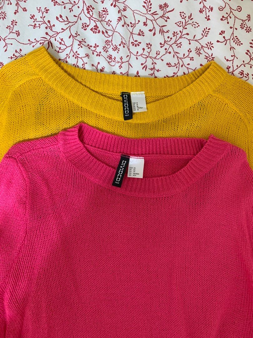 Hot pink sweater h&m top