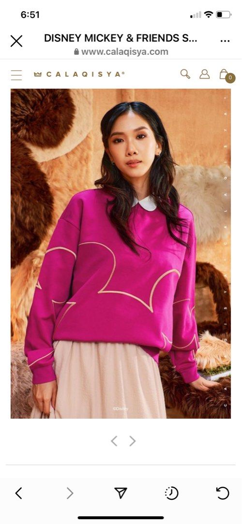 HUNTING: Calaqisya Disney Sweatshirt in Fuschia, Women's Fashion