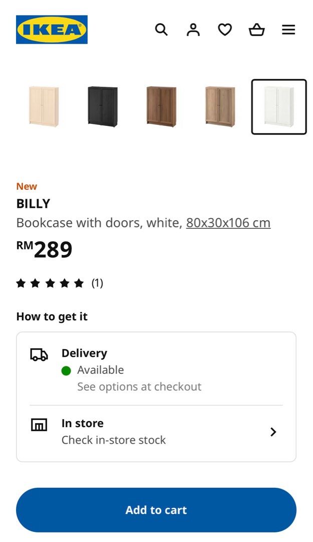 IKEA with door (BILLY), Furniture & Home Living, Furniture
