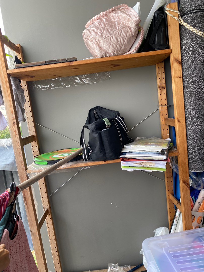 Ikea wooden shelf 3 tiers 80cmx30cm, Furniture & Home Living, Furniture