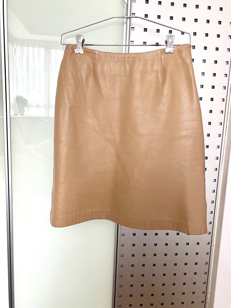 Genuine leather mini skirt discount