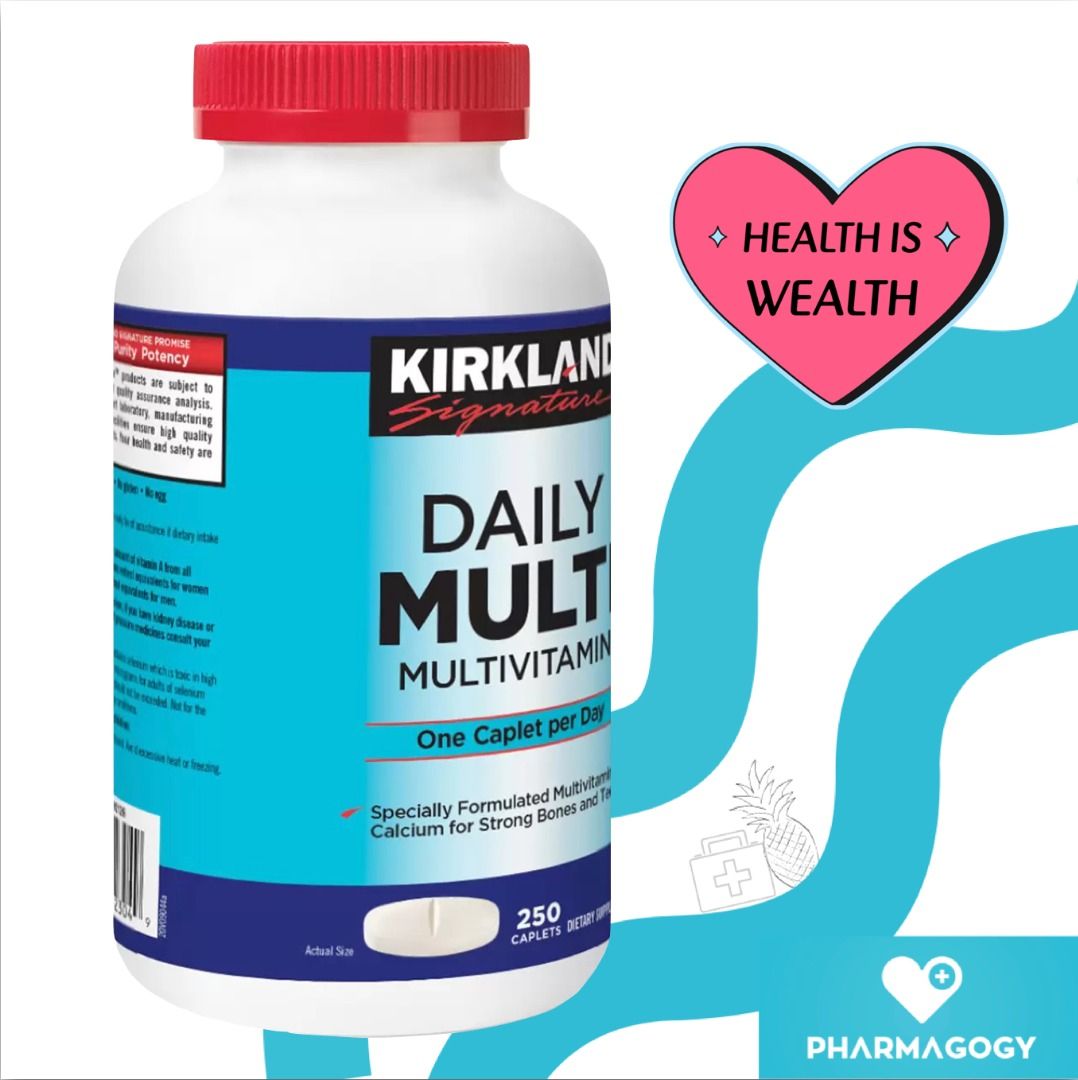 Kirkland Signature Daily Multi Vitamin 250 Caplets/Bottle Kirkland