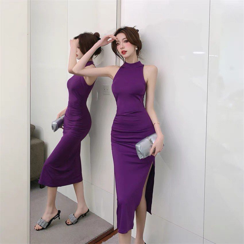 n/a Elegant Long Bandage Dress Women Summer Korean Chic Printing Design  Dress Sexy Casual Evening Party Prom Dress (Color : D, Size : Medium) :  Amazon.ca: Clothing, Shoes & Accessories