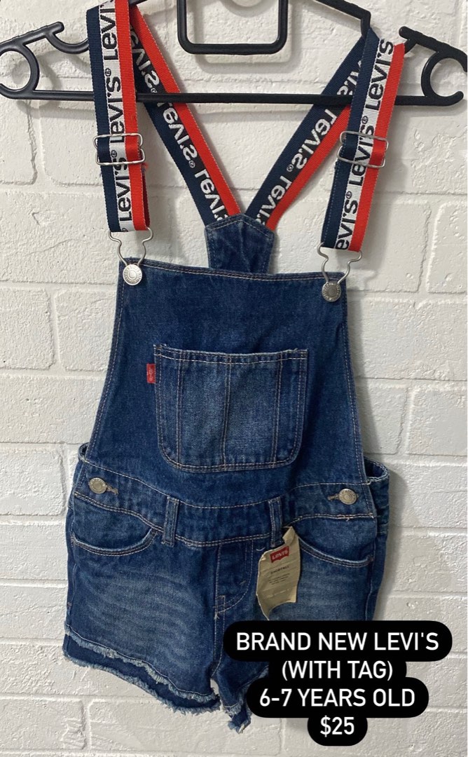Levi denim hotsell short overalls