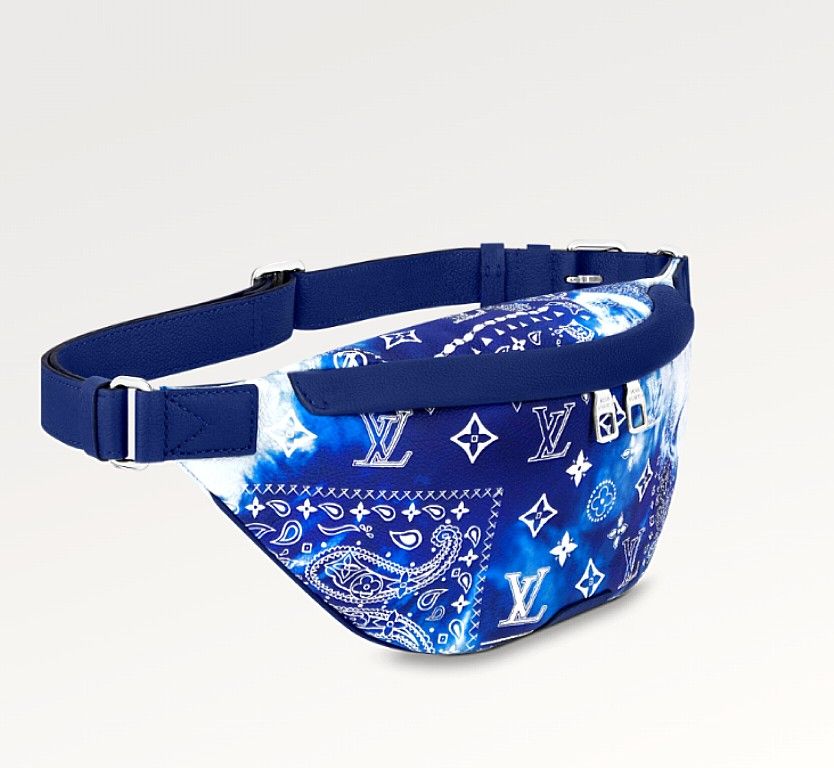 Louis Vuitton Mini Keepall Monogram Bandana Bleached Blue for Men