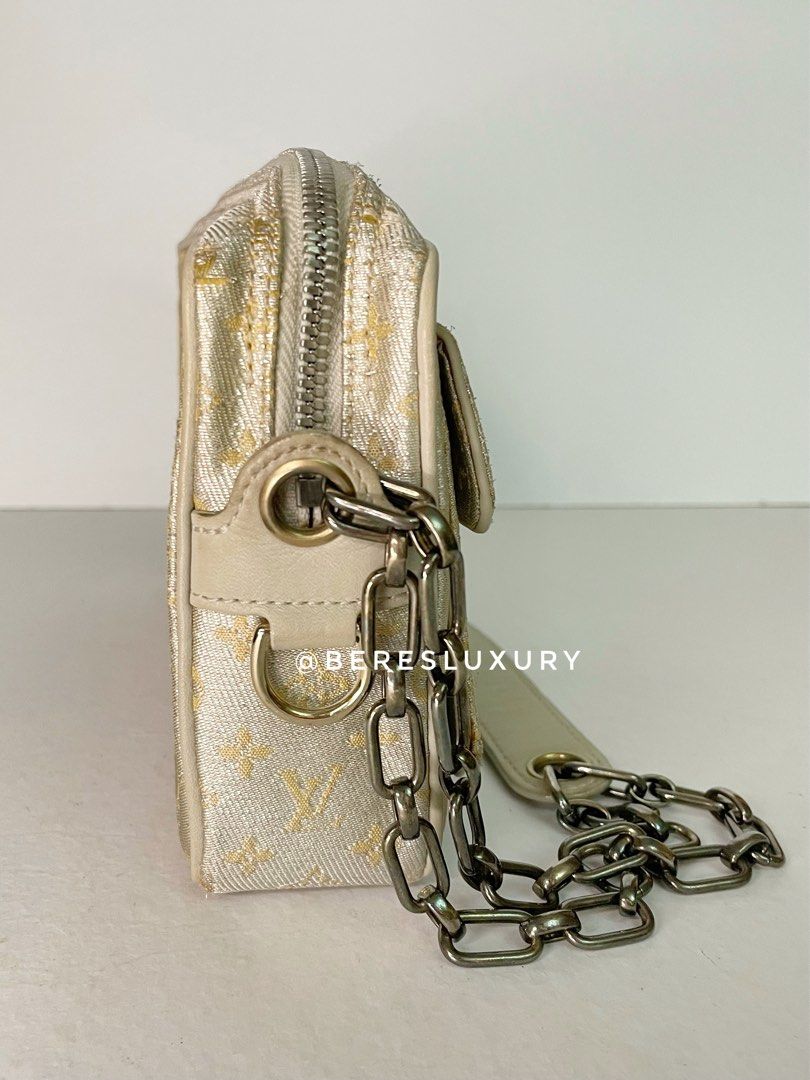 Louis Vuitton Silver Monogram Shine Mckenna Chain Pochette