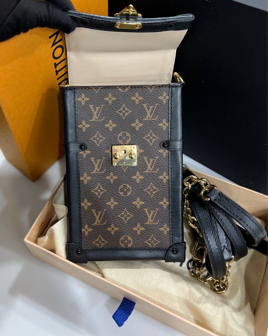 Louis Vuitton Pochette Trunk Verticale Monogram Brown/Black in Coated  Canvas/Leather with Gold-tone - US