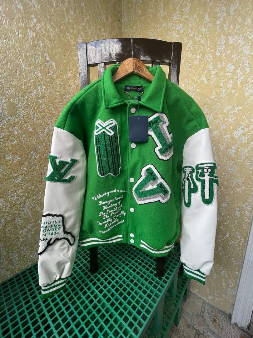 green louis vuitton letterman jacket