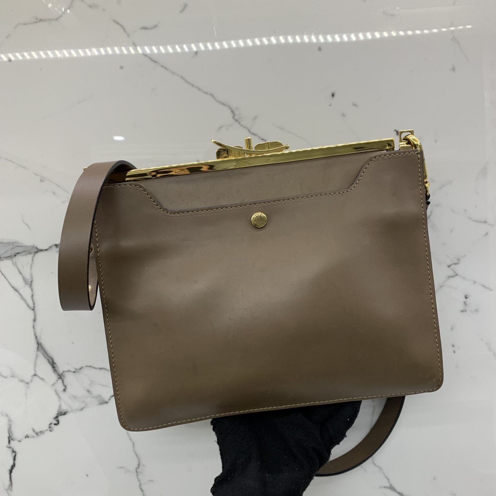 MARNI BROWN LEATHER 2WAY SHOULDER BAG 237022792 WE, Luxury, Bags 