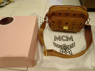 Mcm Kl Visetos Mini Crossbody Bag In Brown