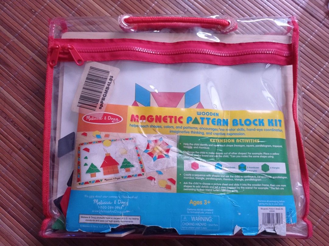 Melissa & Doug Magnetic Pattern Block Kit, Toys & Collectibles, Mainan ...