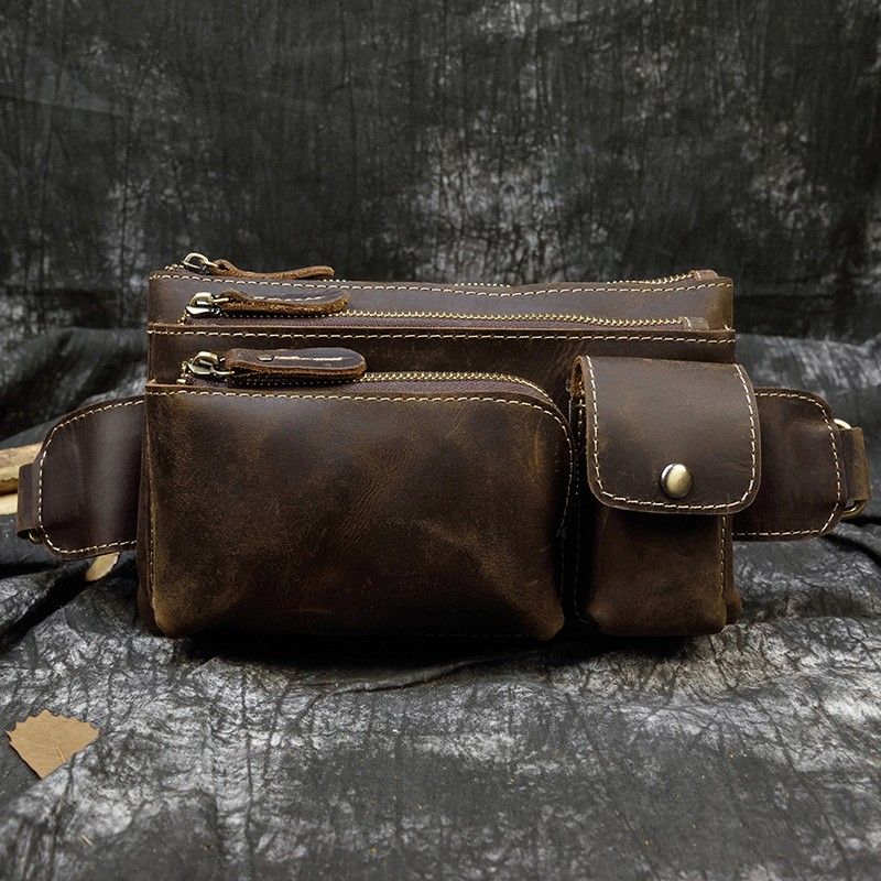 Mens leather cheap belt bag