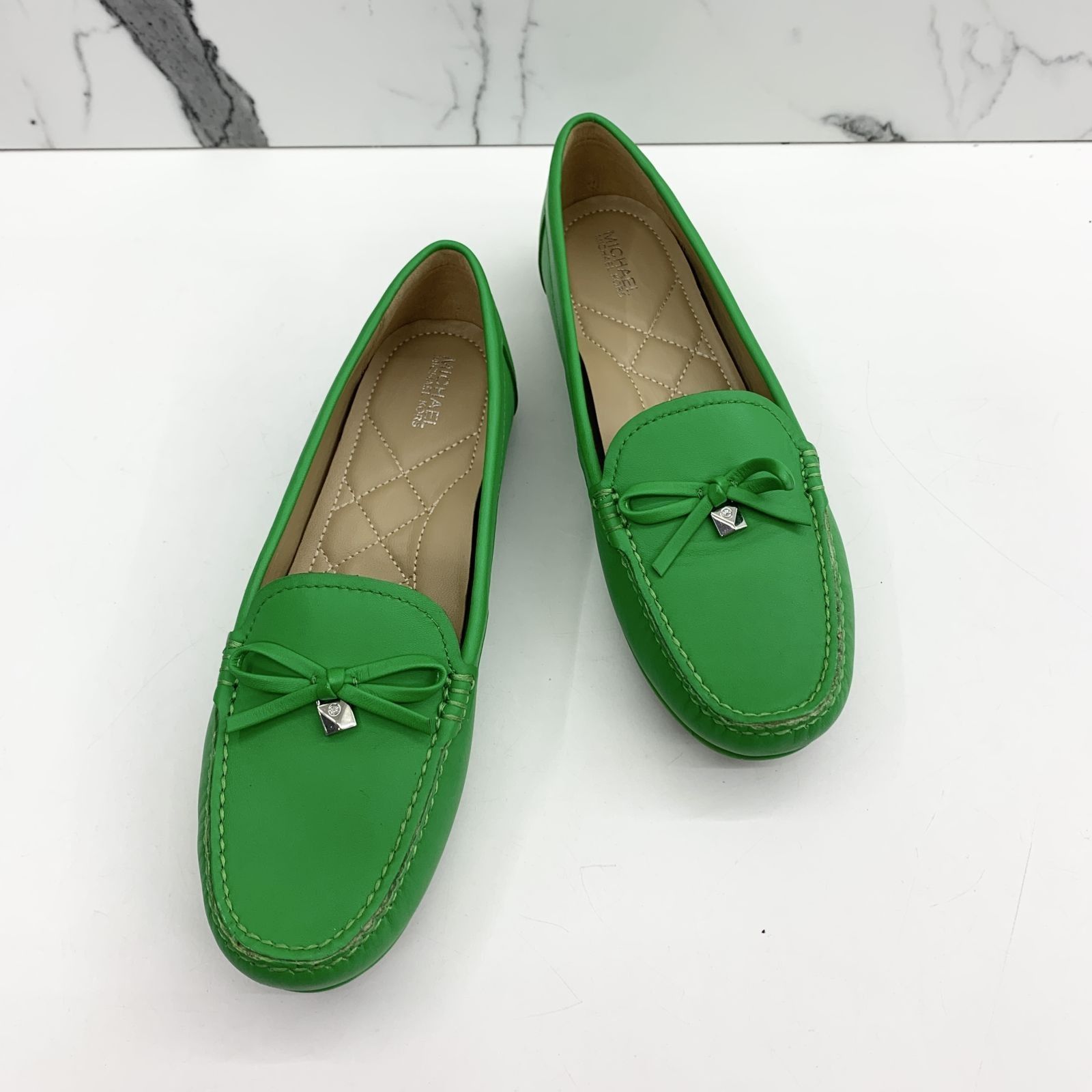 MICHAEL KORS GREEN LEATHER JULIETTE LOAFERS 237022643 WE