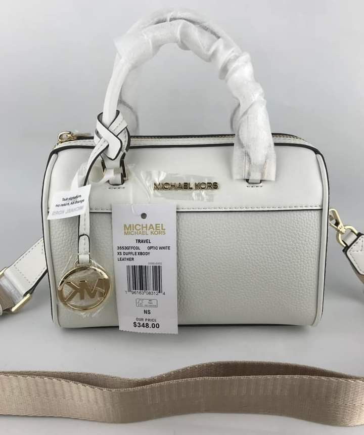 Michael kors store white duffle bag