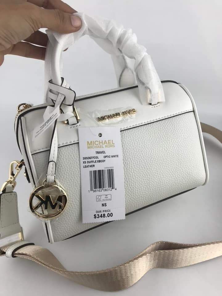 Michael Kors White Duffle