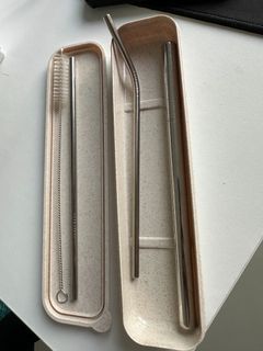 NEW Stainless Steel Straw Set