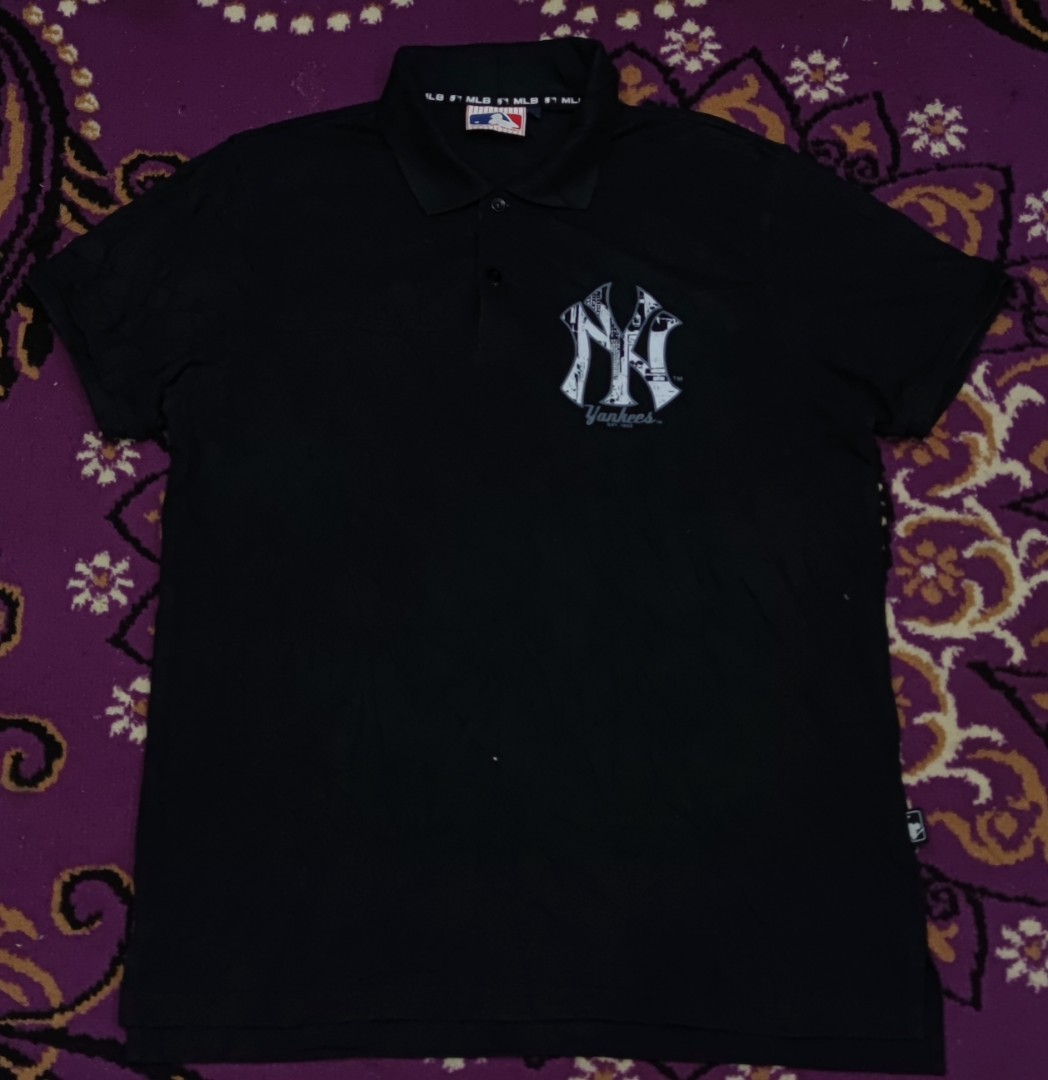 MLB NY Yankees Monogram All Over Polo Shirt Black