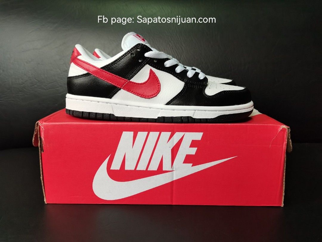 dunk low red white black