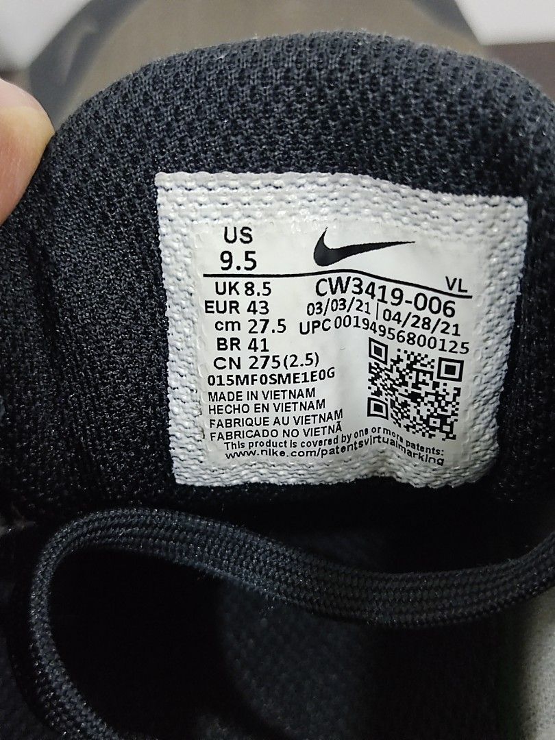 Nike size new arrivals 8.5 in cm