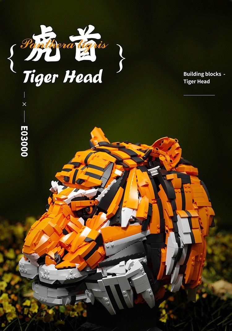 Non Lego brick tiger head dragon head Hobbies Toys Toys Games on Carousell