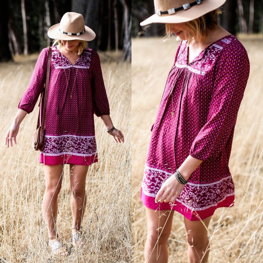 Bohemian navy dress shop