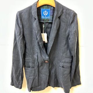 全新專賣Olivo棉麻西裝外套/深藍