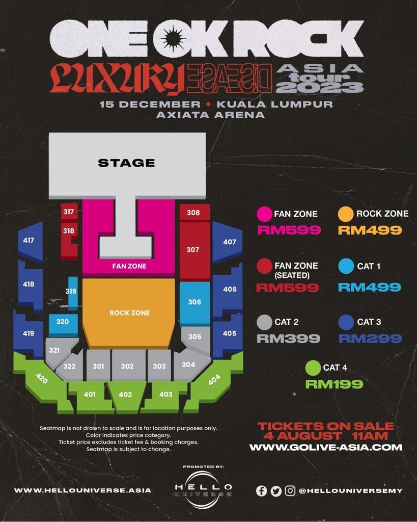 ONE OK ROCK CONCERT IN MALAYSIA TICKETING SERVICE, Tickets & Vouchers