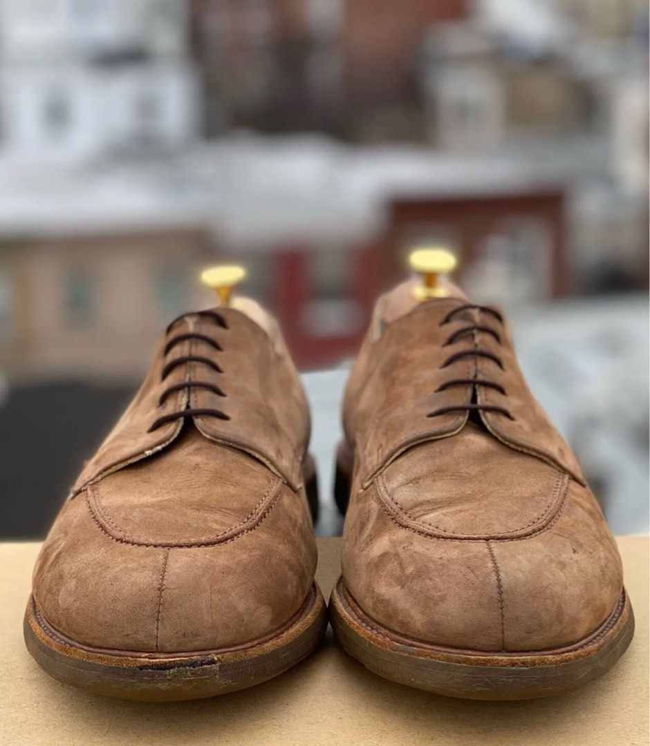 Paraboot Avignon Men Split Toe Tan Suede Derby Shoe Size US 9.5 D Made in France Men s Fashion Footwear Dress Shoes on Carousell