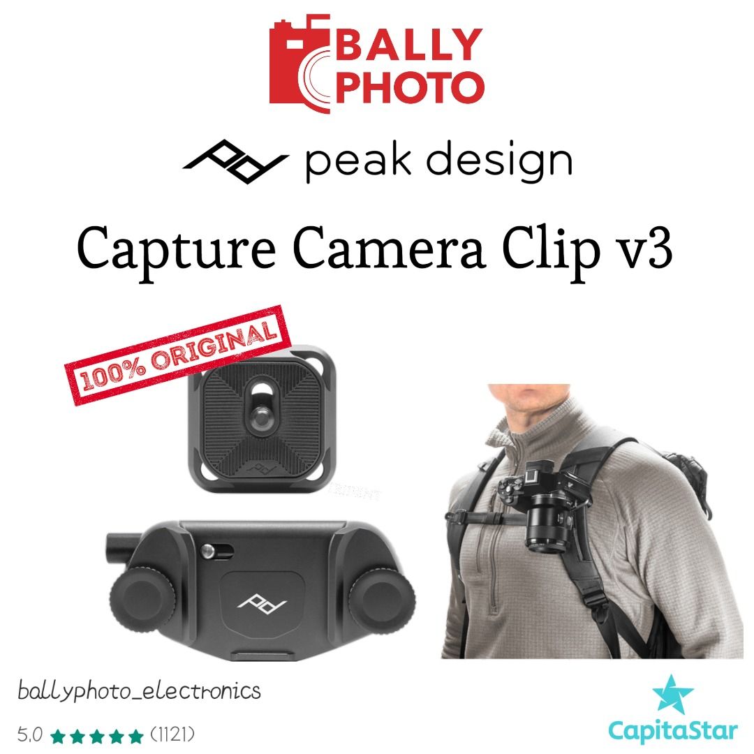 thumbnail image 2 of Peak Design Capture Camera Clip V3 - Black Quick Release Plate For Hiking, Biking & Hands-Free Carry 2 of 14