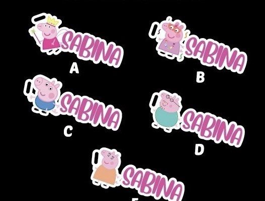 Peppa Pig Luggage Tag Bag Acrylic Gift Teacher Kids, Hobbies