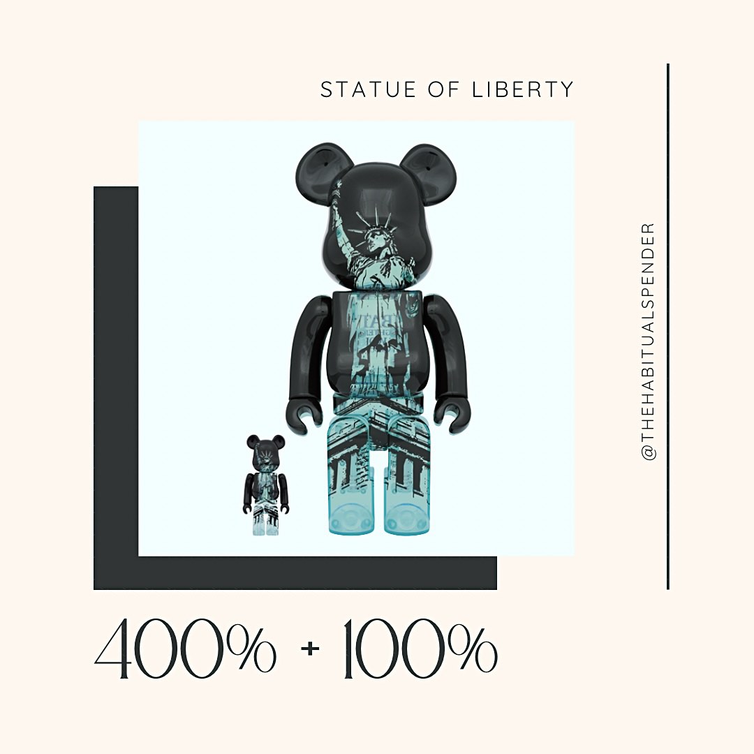 Bearbrick Statue of Liberty 100% & 400% Bearbrick Liberty Walk