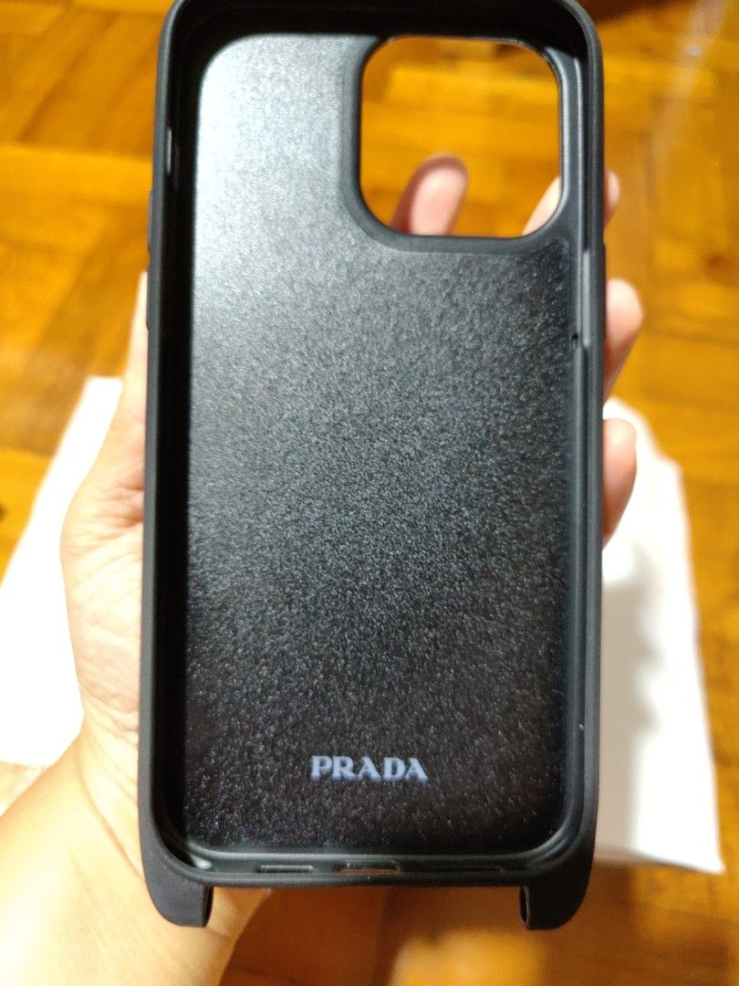 Prada black Saffiano Leather iPhone 14 Pro Max Case