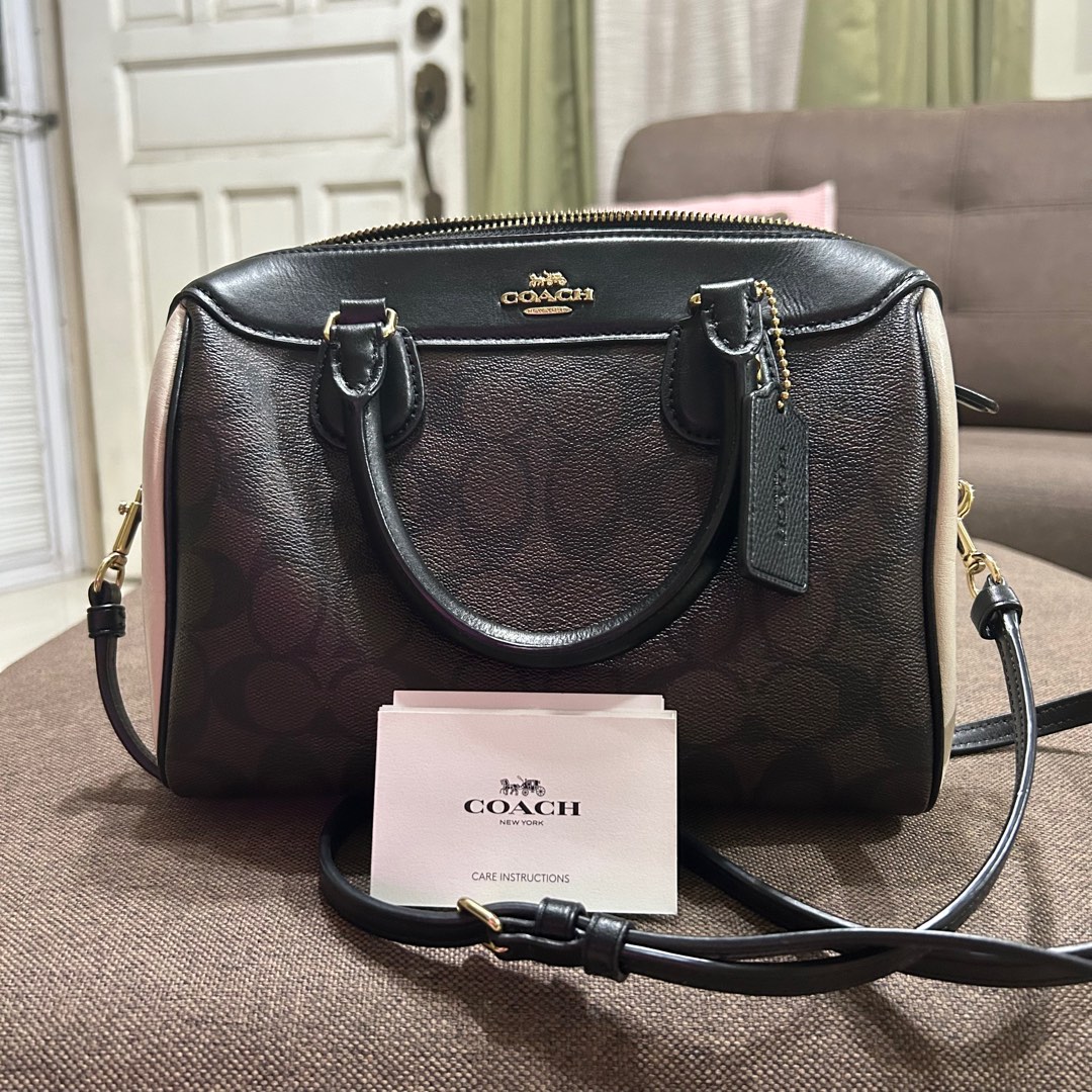 Coach Mini Bennett in Signature Colorblock - Black, Brown & Chalk