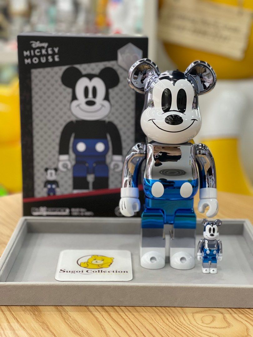 [In Stock] BE@RBRICK x fragmentdesign x Mickey Mouse Blue Ver.  100%+400%/1000% (Medicom Toy Exhibition 2023 Exclusive) bearbrick fragment