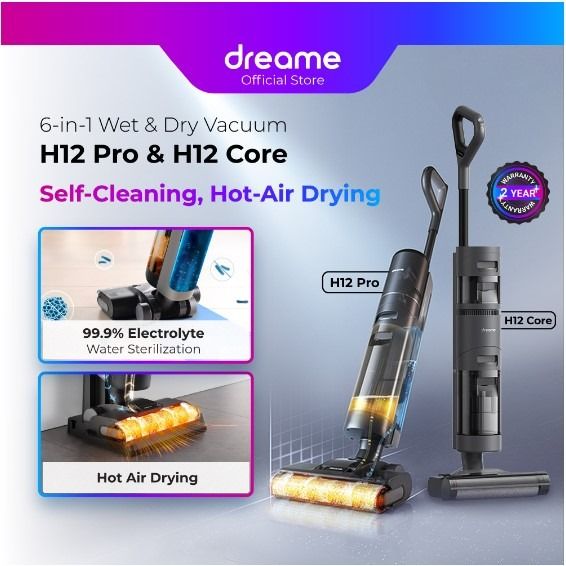 Dreame H12 PRO Wet Dry Vacuum + Hot air Drying & Edge cleaning